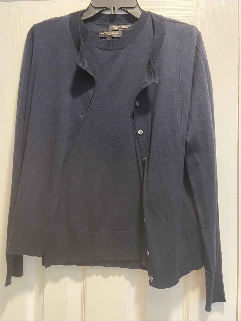 Banana Republic Men’s Navy Knit Crewneck with Matching Cardigan